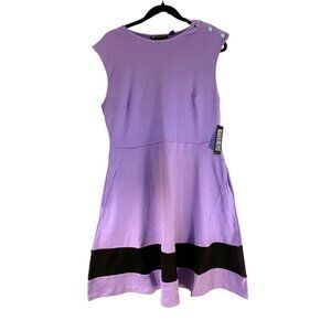 Contrast Stripe Shoulder-Button Flare Dress  // NY&C // Size: L